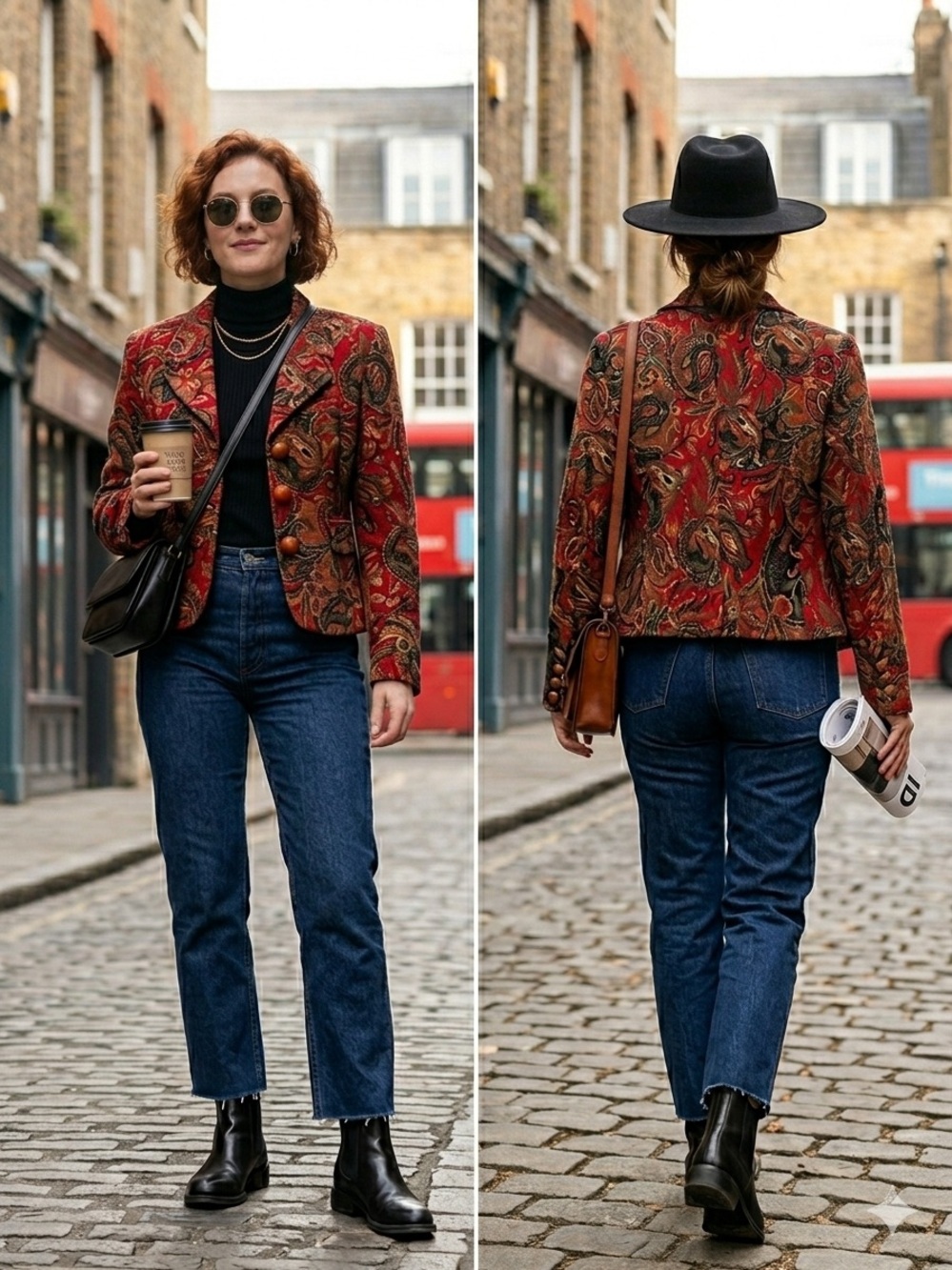 Vintage tapestry style corduroy blazer